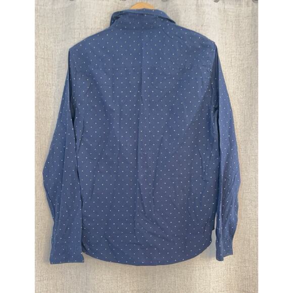 Aeropostale Mens Medium Casual Long Sleeve Button Down Polka Dot Shirt Blue - Picture 3 of 3